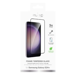 Grūdintas stiklas Puro Frame su juodu rėmeliu Samsung Galaxy S25+/S24+