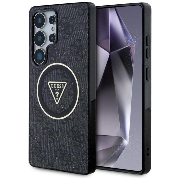Juodas blizgus magnetinis dėklas Samsung Galaxy S25 Ultra