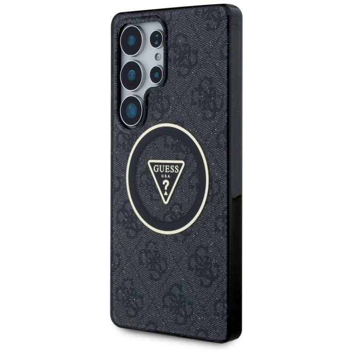 Juodas blizgus magnetinis dėklas Samsung Galaxy S25 Ultra