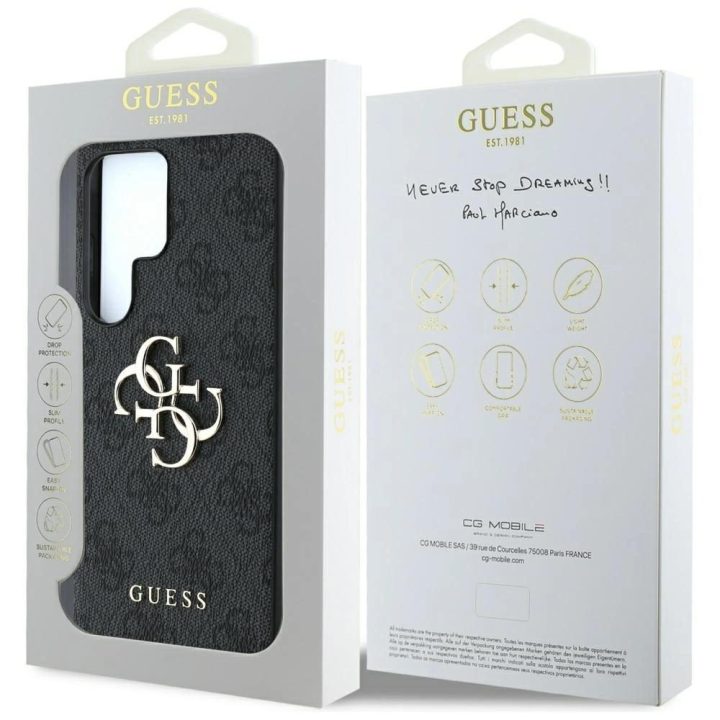 Juodas klasikinis Guess“ dėklas Samsung Galaxy S25 Ultra