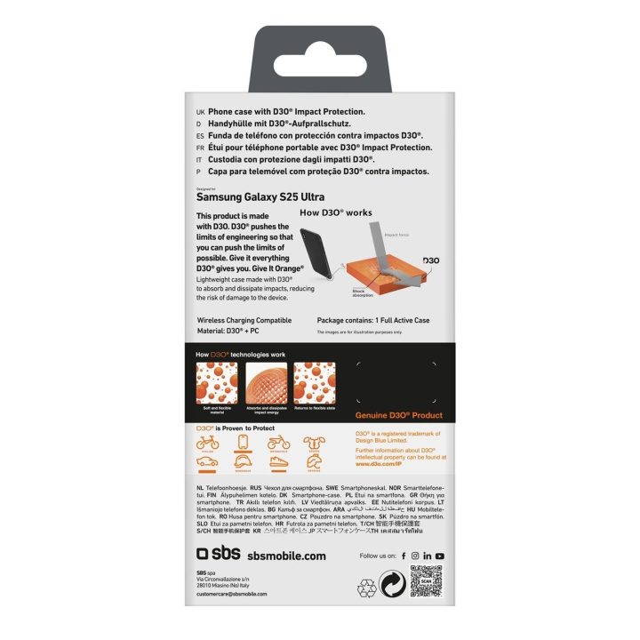 Apsauginis dėklas SBS D3O Samsung Galaxy S25 Ultra, juodas