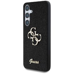 Guess blizgus juodas dėklas Samsung Galaxy S25+ su 4G logotipu