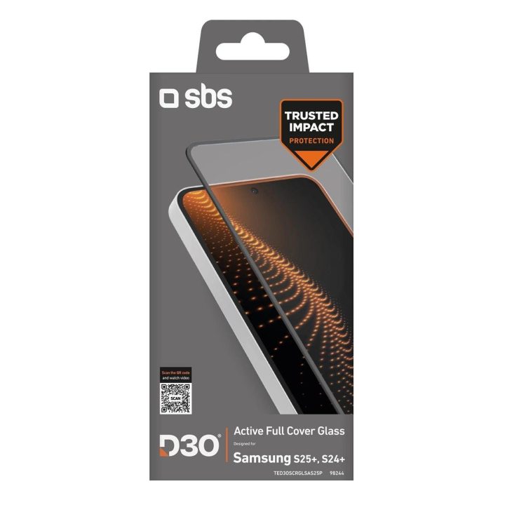 Grūdintas stiklas SBS D3O su rėmeliu Samsung Galaxy S25+/S24+