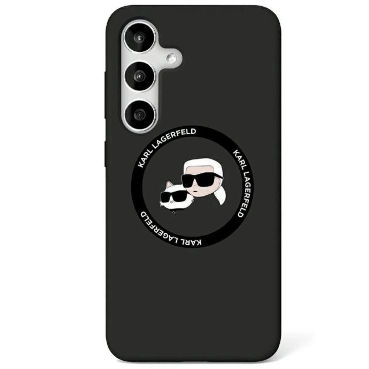 Karl Lagerfeld silikoninis dėklas su MagSafe Samsung Galaxy S25, juodas