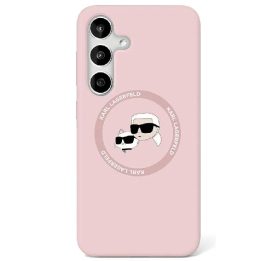 Karl Lagerfeld silikoninis dėklas su MagSafe Samsung Galaxy S25 Ultra, rožinis