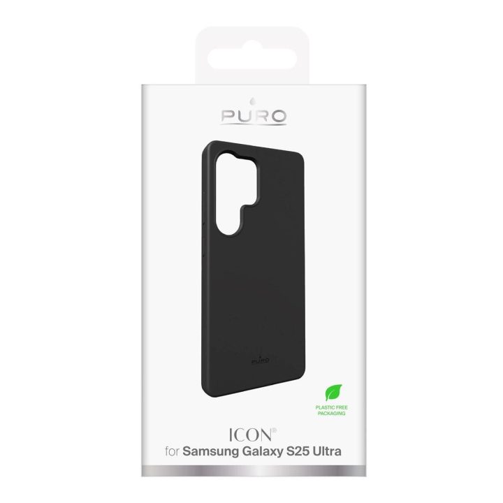 Puro Icon silikono dėklas Samsung Galaxy S25 Ultra - Juodas