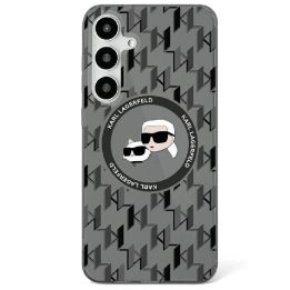 Karl Lagerfeld MagSafe dėklas Samsung Galaxy S25 – juodas, su Karl & Choupette raštu