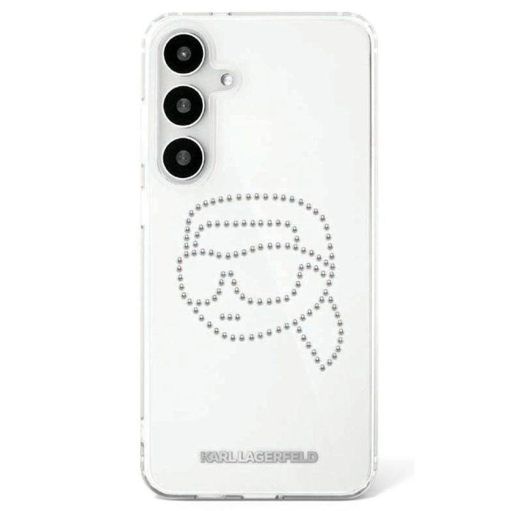 Karl Lagerfeld permatomas dėklas su kristalais Samsung Galaxy S25