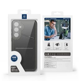 Dėklas Rafi II“ Samsung Galaxy S25 su stovu ir pinigine – juodas