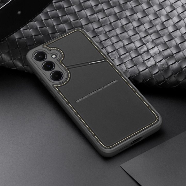 Dėklas Rafi II“ Samsung Galaxy S25 su stovu ir pinigine – juodas