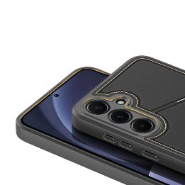 Samsung Galaxy S25+ dėklas Rafi II“ su stovu ir pinigine – juodas