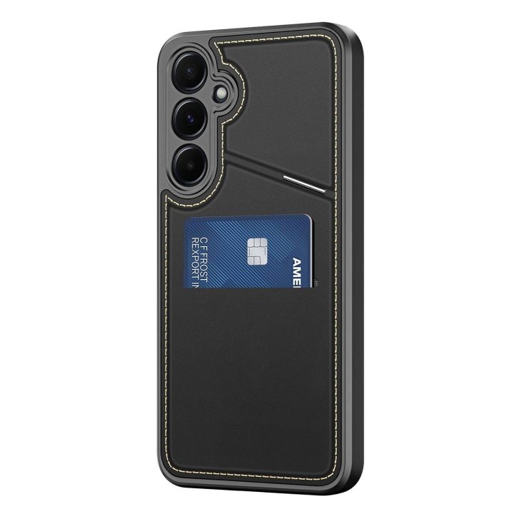 Samsung Galaxy S25+ dėklas Rafi II“ su stovu ir pinigine – juodas