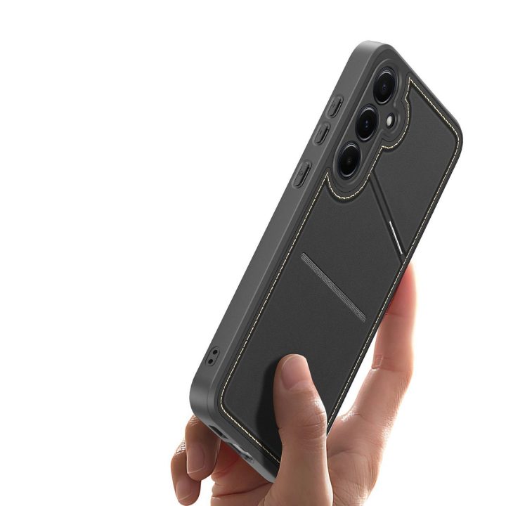 Samsung Galaxy S25+ dėklas Rafi II“ su stovu ir pinigine – juodas
