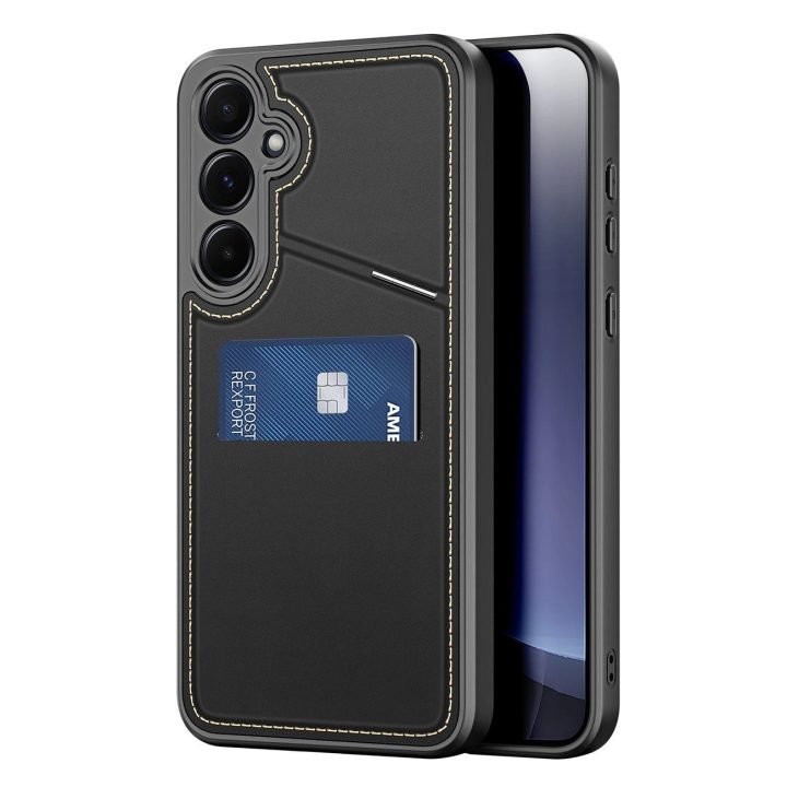 Samsung Galaxy S25+ dėklas Rafi II“ su stovu ir pinigine – juodas
