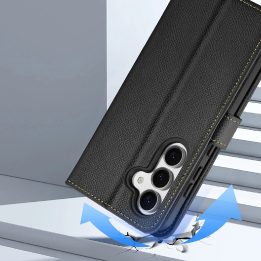 Odinis Lawa“ dėklas su nuimama magnetine pinigine, skirtas Samsung Galaxy S25+“ – juodas
