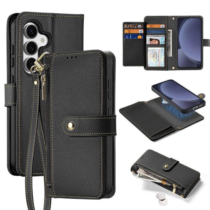 Odinis Lawa“ dėklas su nuimama magnetine pinigine, skirtas Samsung Galaxy S25+“ – juodas