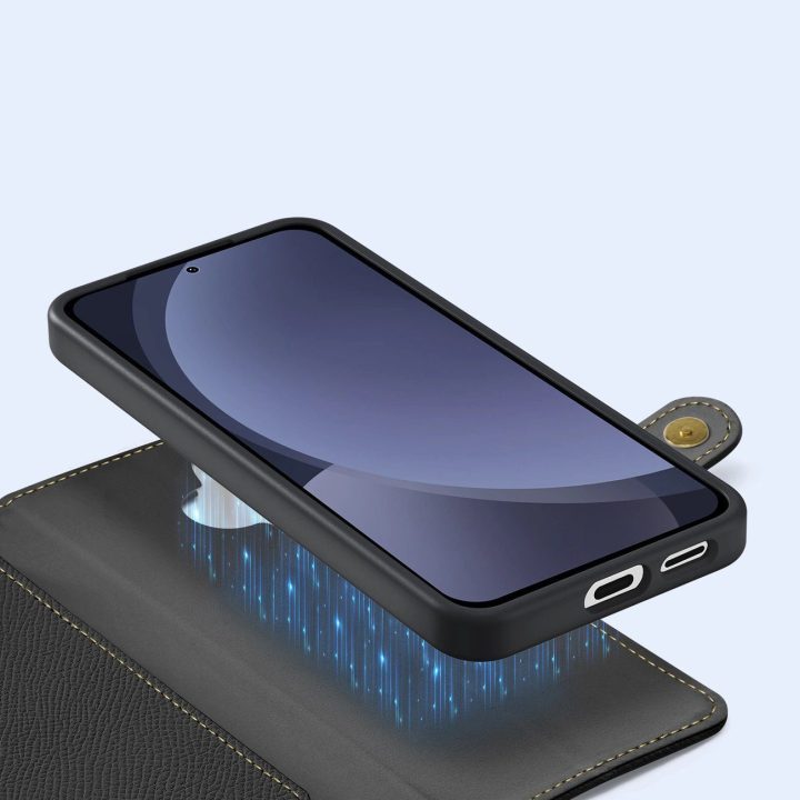 Odinis Lawa“ dėklas su nuimama magnetine pinigine, skirtas Samsung Galaxy S25+“ – juodas