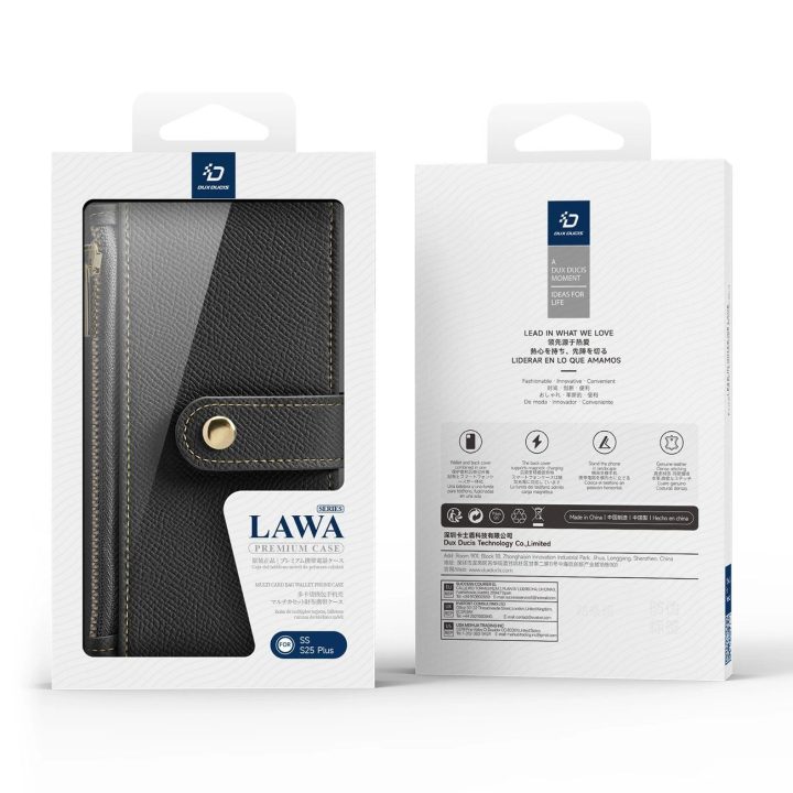 Odinis Lawa“ dėklas su nuimama magnetine pinigine, skirtas Samsung Galaxy S25+“ – juodas