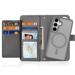 Lawa odinis dėklas Samsung Galaxy S25+ su nuimama magnetine pinigine – pilkas