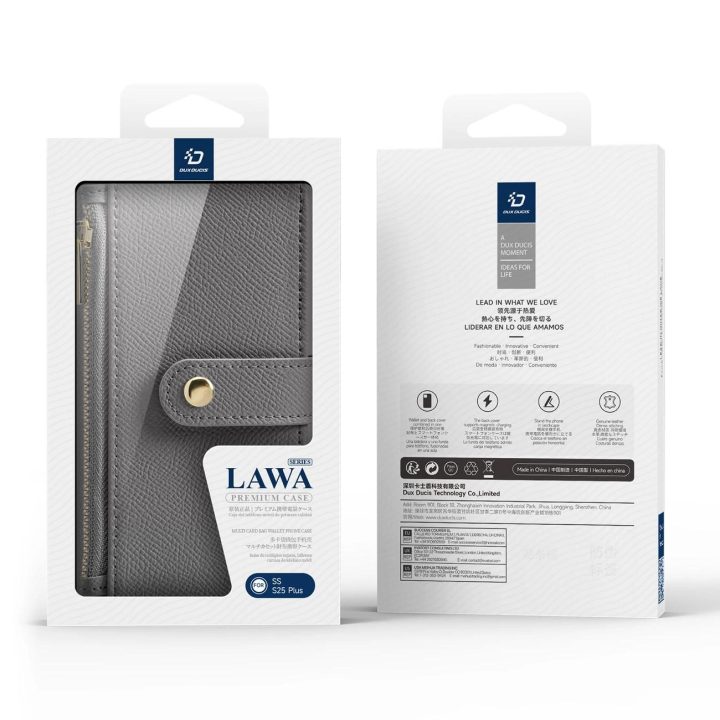 Lawa odinis dėklas Samsung Galaxy S25+ su nuimama magnetine pinigine – pilkas