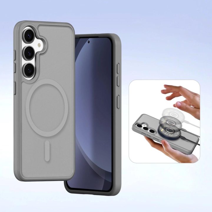 Lawa odinis dėklas Samsung Galaxy S25+ su nuimama magnetine pinigine – pilkas