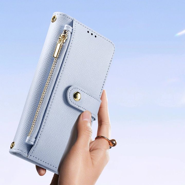 Odinis Lawa“ dėklas su nuimama magnetine pinigine, Samsung Galaxy S25+, mėlynas