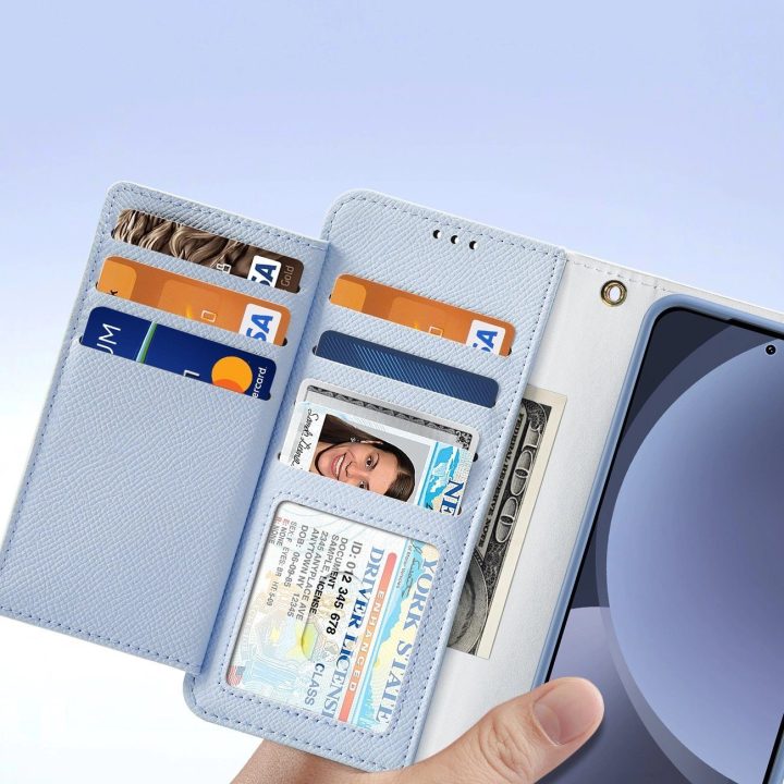 Odinis Lawa“ dėklas su nuimama magnetine pinigine, Samsung Galaxy S25+, mėlynas
