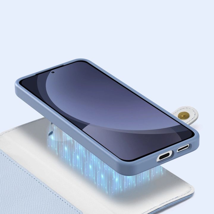 Odinis Lawa“ dėklas su nuimama magnetine pinigine, Samsung Galaxy S25+, mėlynas