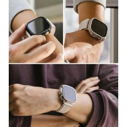 Ringke Slim dėklų rinkinys (2 vnt.) Apple Watch Ultra 1/2 (49 mm) – skaidrus ir titano spalvos