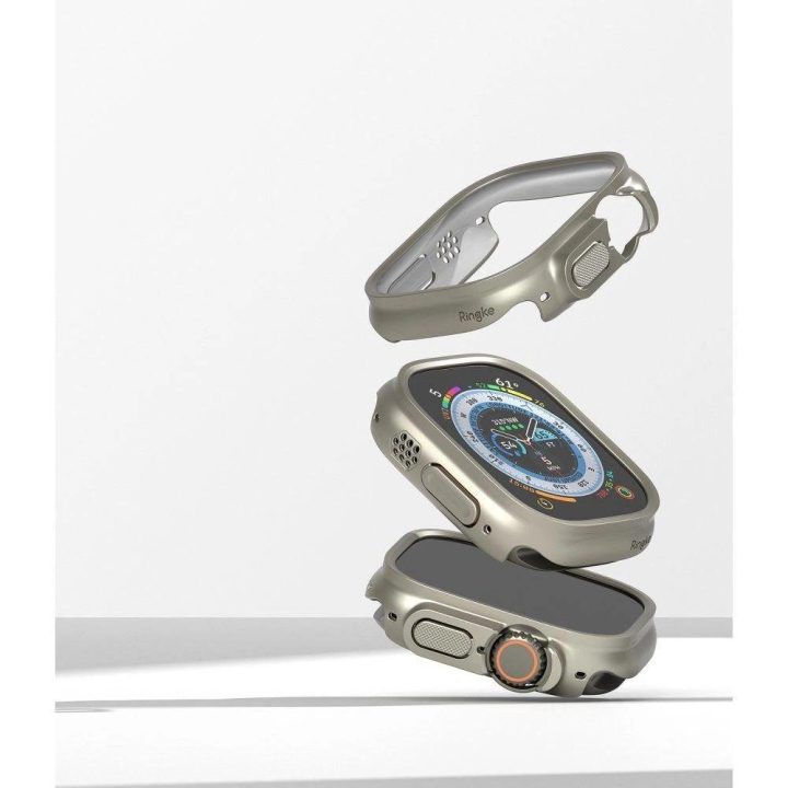 Ringke Slim dėklų rinkinys (2 vnt.) Apple Watch Ultra 1/2 (49 mm) – skaidrus ir titano spalvos