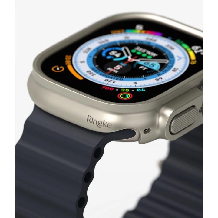 Ringke Slim dėklų rinkinys (2 vnt.) Apple Watch Ultra 1/2 (49 mm) – skaidrus ir titano spalvos