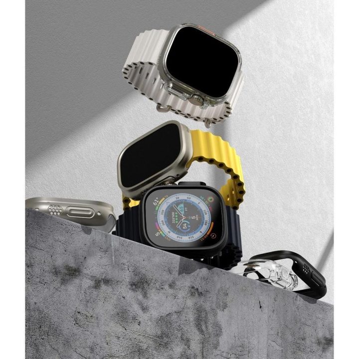 Ringke Slim dėklų rinkinys (2 vnt.) Apple Watch Ultra 1/2 (49 mm) – skaidrus ir titano spalvos