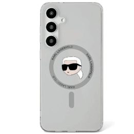 Karl Lagerfeld juodas MagSafe dėklas Button Karl Head“ Samsung Galaxy S25