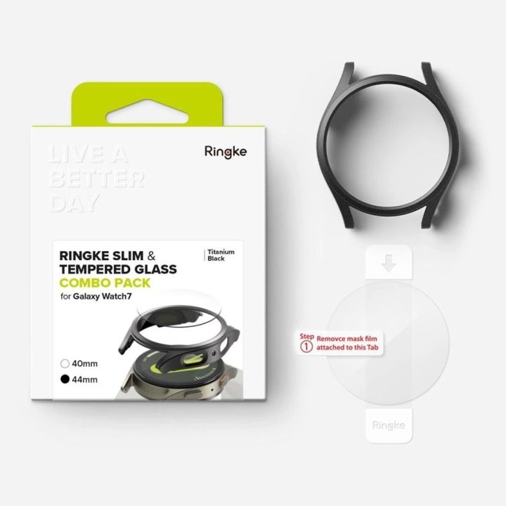 Ringke plonas dėklas ir grūdinto stiklo apsauga Samsung Galaxy Watch 7 44mm – juodas