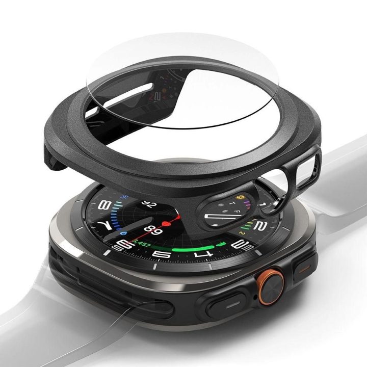 Ringke plonas dėklas ir grūdinto stiklo apsauga Samsung Galaxy Watch Ultra 47mm – juodas