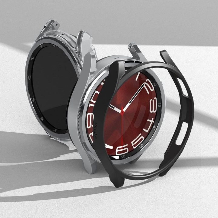 Ringke Slim dėklų rinkinys (2 vnt.) Samsung Galaxy Watch 6 Classic 43 mm – juodas ir skaidrus