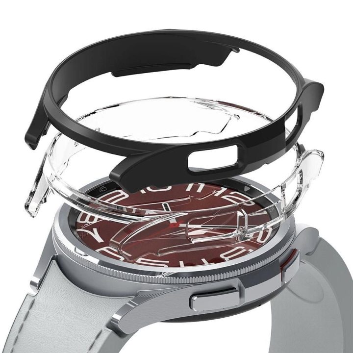 Ringke Slim dėklų rinkinys (2 vnt.) Samsung Galaxy Watch 6 Classic 43 mm – juodas ir skaidrus
