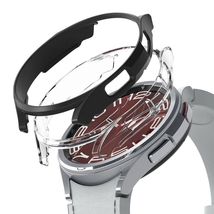 Ringke Slim dėklų rinkinys (2 vnt.) Samsung Galaxy Watch 6 Classic 43 mm – juodas ir skaidrus