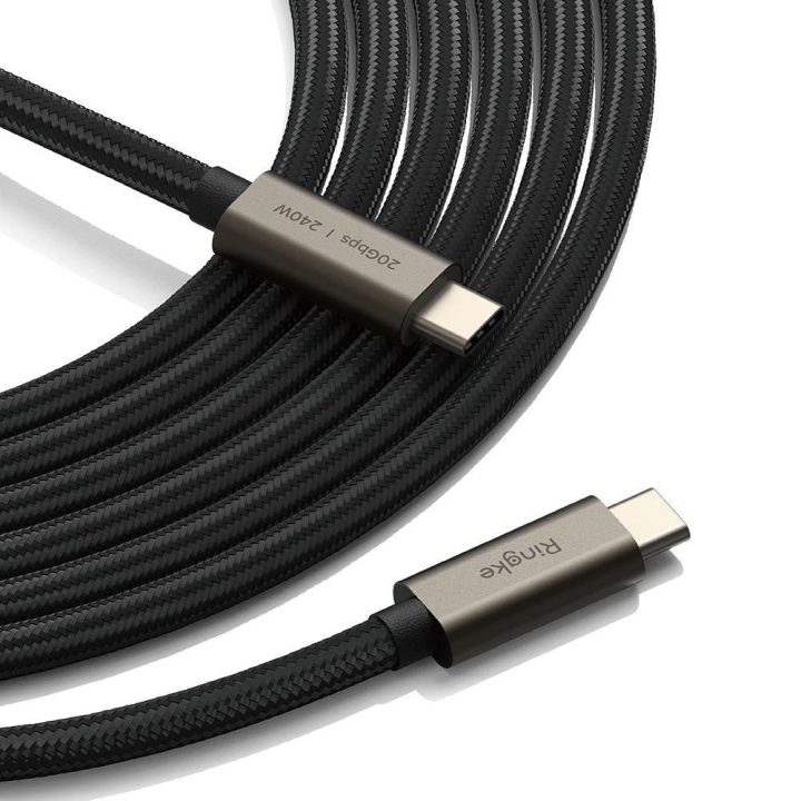 Ringke USB-C 3.2 Gen 2 PD 240W įkrovimo laidas, 100 cm, juodas