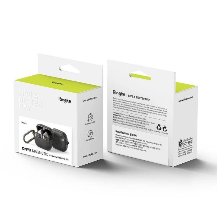 Dėklas Ringke Onyx MagSafe, skirtas Samsung Galaxy Buds 3 / 3 Pro (juodas)