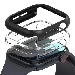Dėklas Apple Watch 10 46mm – Skaidrus ir Matinė Juoda