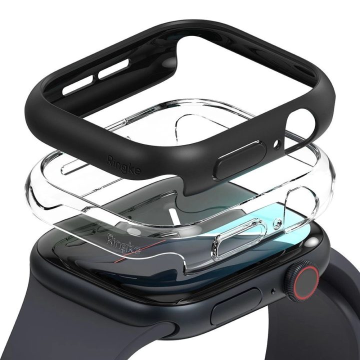 Dėklas Apple Watch 10 46mm – Skaidrus ir Matinė Juoda