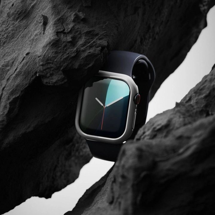 Dėklas Apple Watch 10 46mm – Skaidrus ir Matinė Juoda