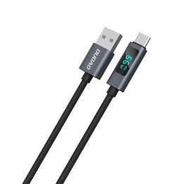 USB C 66W Kabelis su LED ekranu (1 m) – Juodas
