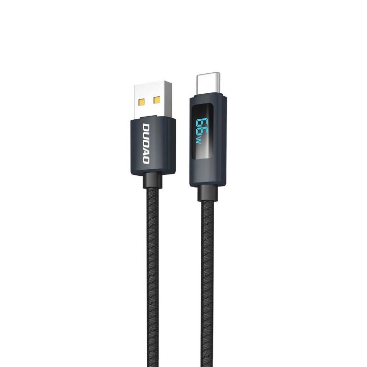 USB C 66W Kabelis su LED ekranu (1 m) – Juodas