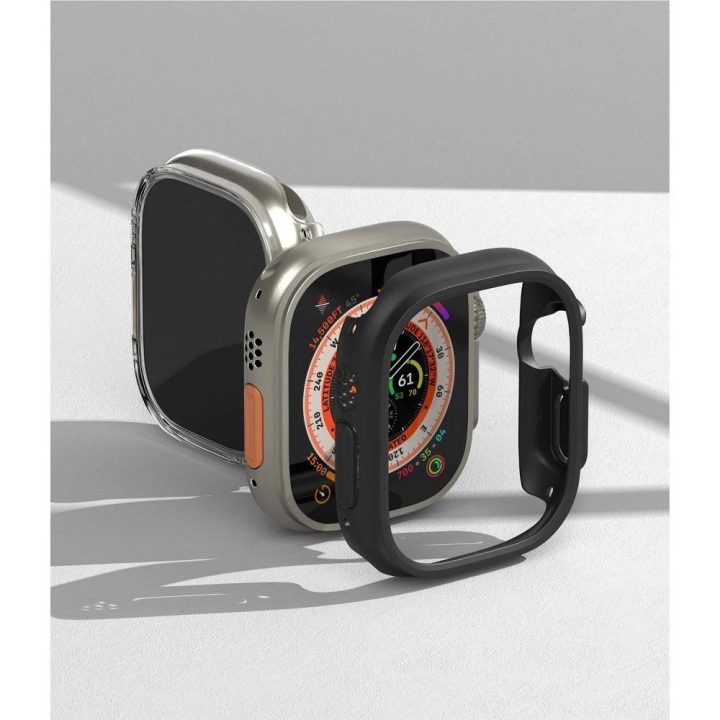 2 vnt. dėklas Apple Watch Ultra“ 1/2 (49 mm) – skaidrus ir matinės juodos spalvos