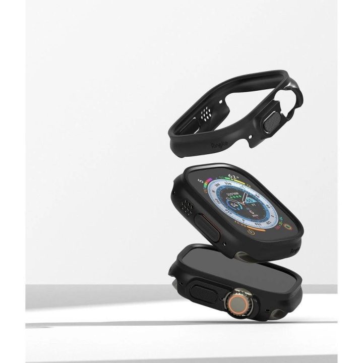 2 vnt. dėklas Apple Watch Ultra“ 1/2 (49 mm) – skaidrus ir matinės juodos spalvos