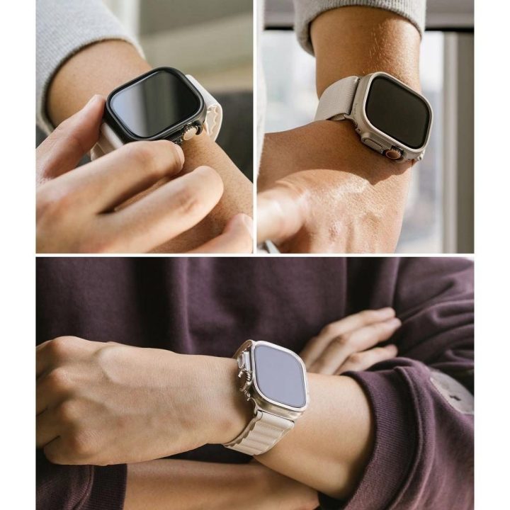 2 vnt. dėklas Apple Watch Ultra“ 1/2 (49 mm) – skaidrus ir matinės juodos spalvos