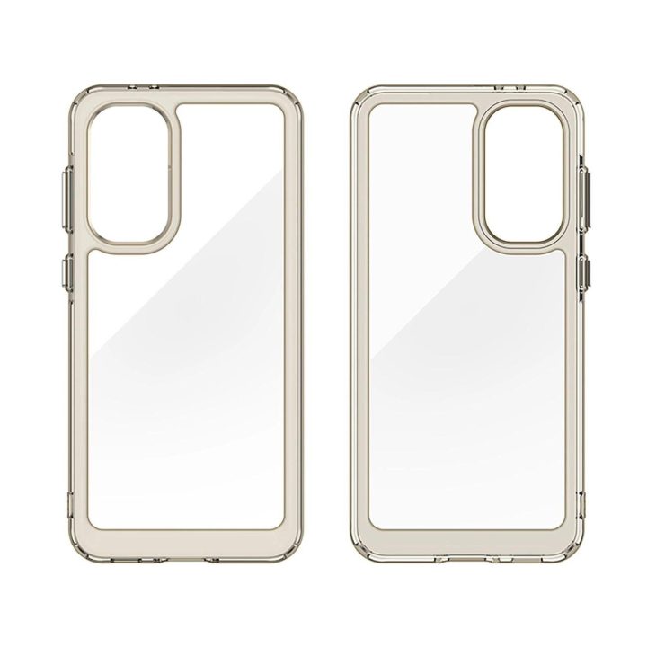 Juodas pusiau permatomas dėklas Outer Space Case su lanksčiu rėmeliu Samsung Galaxy A36