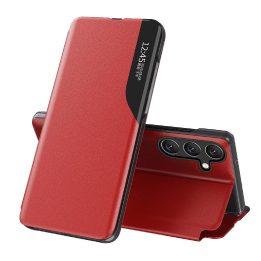 Raudonas Eco Leather View dėklas su atverčiamu dangteliu ir stovu Samsung Galaxy A36